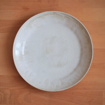 釉流し皿21cm（胡粉）の画像