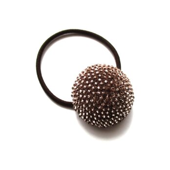 ビーズクロッシェヘアゴム（ピンクゴールド）の画像