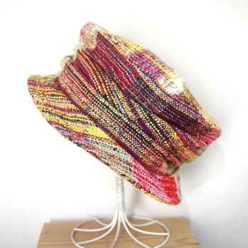 手織り くしゅハット　春夏糸の画像