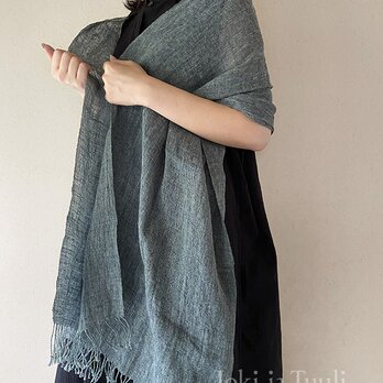 shawl[手織りリネンショール]　ミントグリーンの画像