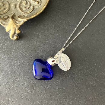 [フランス奇跡のメダイ] 香水瓶のロングネックレス - Blueの画像