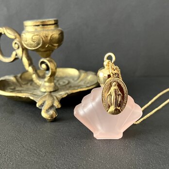 [フランス奇跡のメダイ] 香水瓶のロングネックレス - pinkの画像