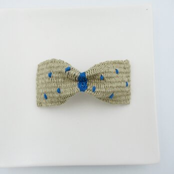 Mizutama  水玉　手織りのドットバレッタ（ブルー）大きめの画像