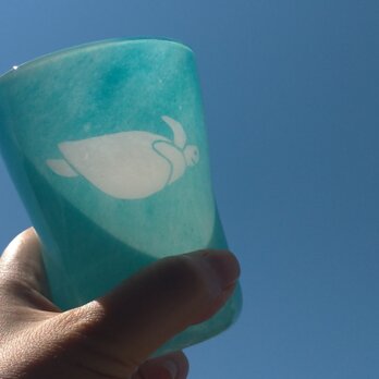 海コップ　ウミガメ　グラス　ビアグラスの画像