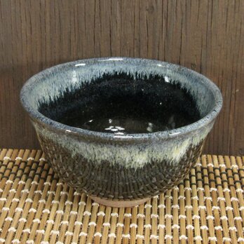 陶器ご飯茶碗（小）赤土＋深い青【220518】の画像