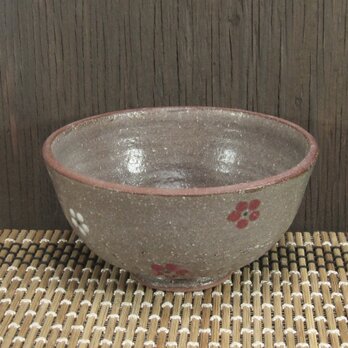 陶器 ひとくち茶碗　赤土＋紅梅【220523】の画像