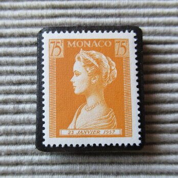 モナコ　切手ブローチ 8093