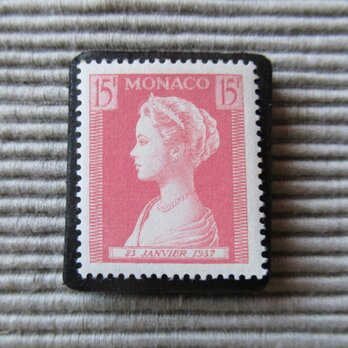モナコ　切手ブローチ 8096