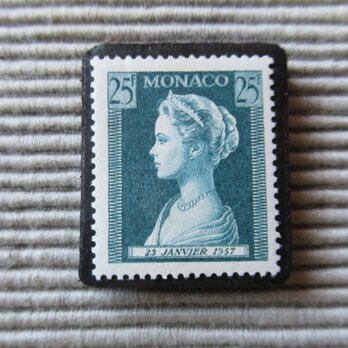 モナコ　切手ブローチ 8098