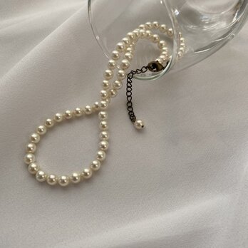 Vintage Pearls Necklaces 6ｍｍホワイトパール・ショート45ｃｍ（40.5ｃｍ）の画像