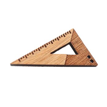 【木ｔｃｈ】クルミの木・ブローチ　set square（三角定規）の画像