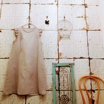 アンティークモーブリネンプチフリルワンピース