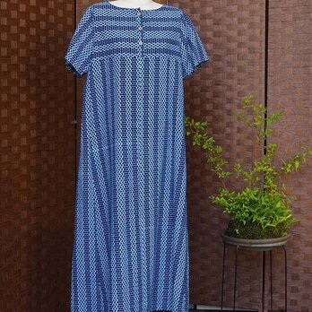 0003 着物リメイク　浴衣をワンピースにリメイク 「鎖文様」　kimono　の画像
