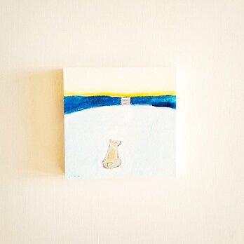 優しい気持ちになる絵｜原画「夕焼け空」アートパネル（10㎝×10㎝）※額縁別売り　絵画・イラスト・アクリル画の画像