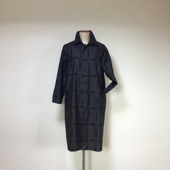 大島紬のコートドレス　　　着物リメイクの画像