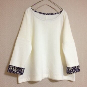 sale♪コットン結着ニット・リバティ・ドルマンプルオーバー