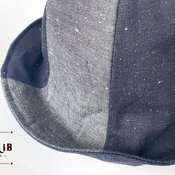 岡山デニムのリバーシブルチューリップハット/デニム×クレイジーパターンの画像