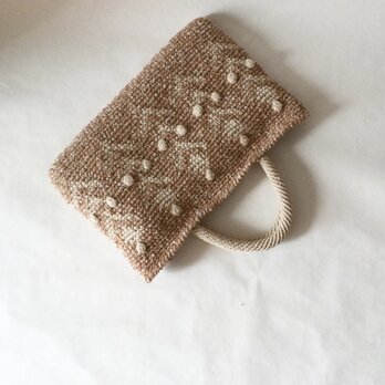 terra cotta - 北欧スタイルのお花柄＊引き揃え糸のかぎ針編みバッグの画像