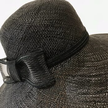 夏帽子　バオ素材（ブラック）の画像