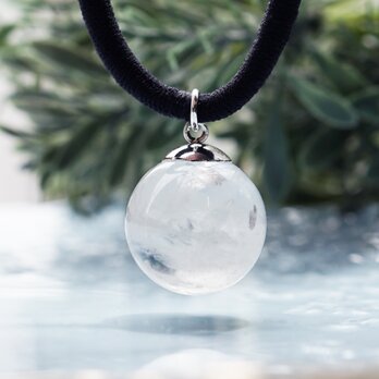天然水晶の一粒ボールヘアゴム　～Cristinaの画像