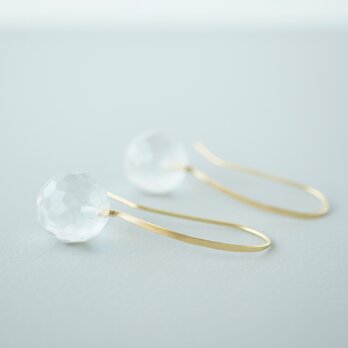 Quartz earrings/Mirror ball cutの画像