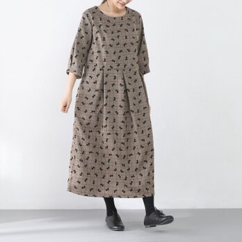 裾上げ無料♪オーダーサイズ可♪フォーマル　ウェストタックワンピース