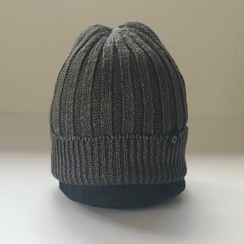 フレンチリネンニット帽 ブラウンの画像