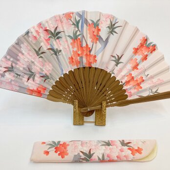 【SOLDOUT】着物扇子　アンティークの絹の着物使用　日本の京都の職人が手仕事で制作　オンリーワン　プレゼントに最適 #16の画像