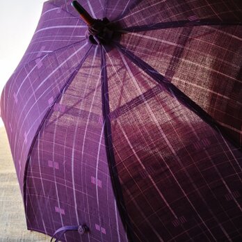日傘紬（紫幾何学）29208の画像