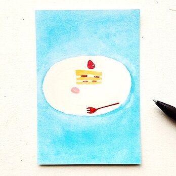 ⑰「ショートケーキ」ポストカード　※同柄3枚の画像