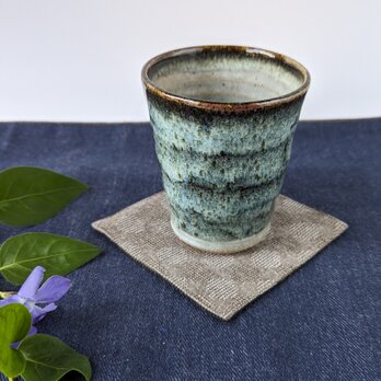フリーカップ(ブルー)   　ビアカップ　ビアグラス　焼酎カップ　手仕事　窯元【和陶器　民藝】の画像