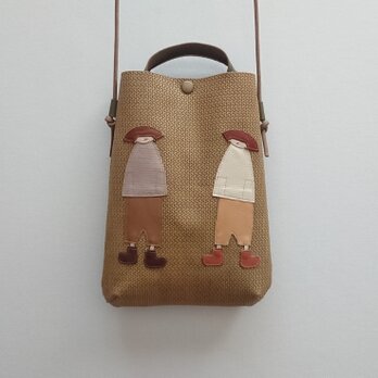 annco leather 3way pochette [brown beige]