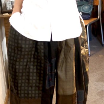 正絹洗い張りからコクーンパンツ