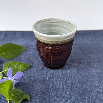 フリーカップ(黒白)     ビアグラス　焼酎カップ　手仕事　　窯元　【和陶器　民藝】の画像