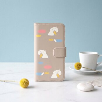 ＜Android機種対応＞穴ねこの手帳型スマホケース