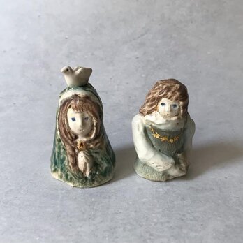 「二人の約束」〔旅人の贈り物/陶人形オブジェ・リングスタンド〕の画像