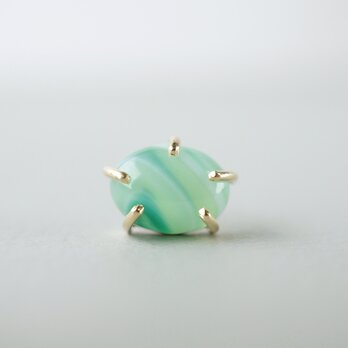 Green agate earring/Cabochon  ＊Singleの画像