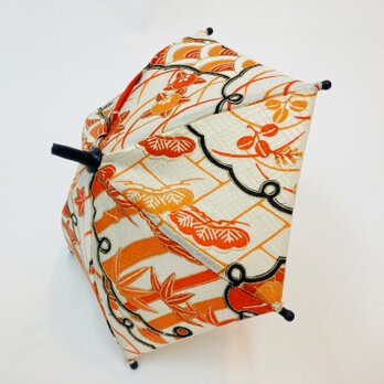 【SOLDOUT】着物傘オブジェ ミニサイズ アンティークの絹の着物使用 東京の職人が手仕事で制作 オンリーワンプレゼントに最適の画像