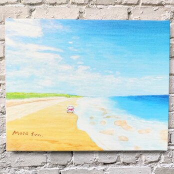 『More fun』 キャンバス プリント 海 空 風景画 絵 絵画 風水 水彩画 アート パネル 海の絵の画像