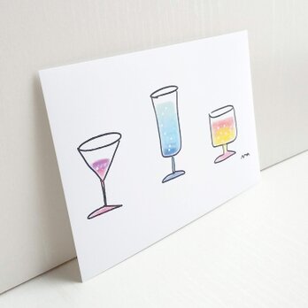 さわやか「Cool drink」ポストカード/３枚セット ナチュラコ　　の画像