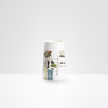 花瓶 コロンビアフラワーマーケット ボーンチャイナ　箱付きの画像
