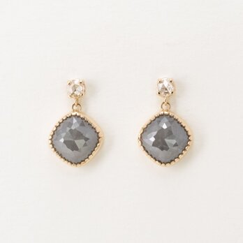 Charcoal Grey Diamond Drop Earringsの画像