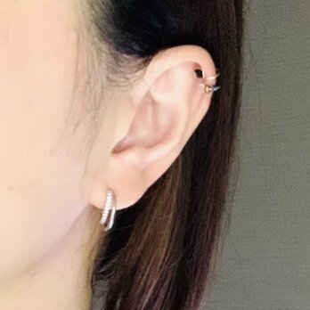 14kgf ear cuff  ＊  square ◽️ blackの画像