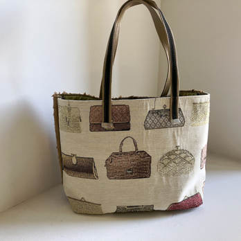 ゴブラン織りトートバッグ-BAG柄の画像