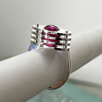 Synthetic Star Ruby Sphere Ring (Order Production)の画像