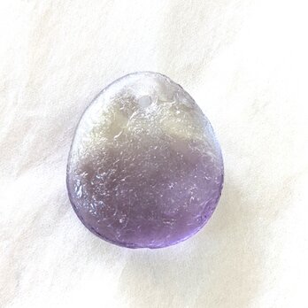 結霜ガラス　ペンダントトップ　クリア/紫の画像