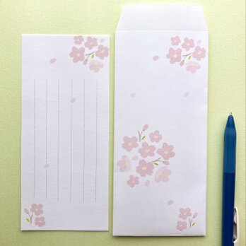 和の花ごよみ【卯月】桜の一筆箋(封筒付き)の画像