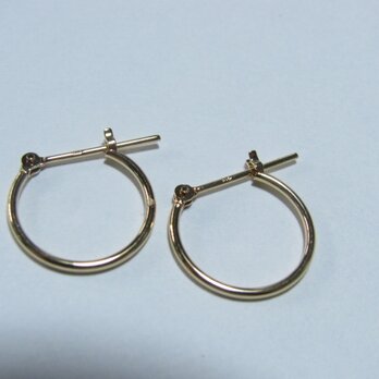 k18ピアスフープ（ペア13x1mm）の画像