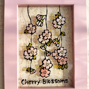 送料無料*ステンドグラス風*桜･枝垂れ桜･春･ハンドメイド♪の画像