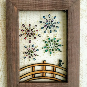 送料無料*ステンドグラス風*花火･夏･ハンドメイド♪の画像